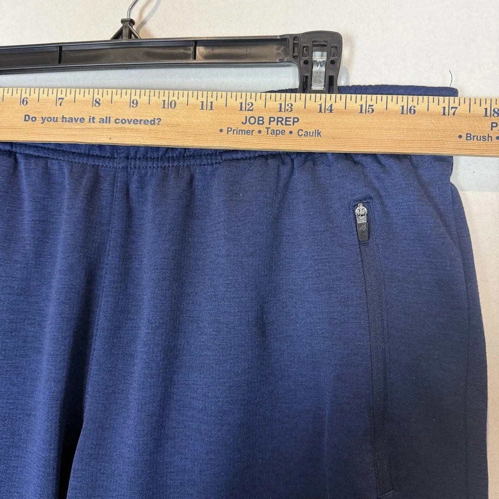 Eddie Bauer Pants Mens Large Blue Fleece Joggers Zip Pocket Athletic Stretch